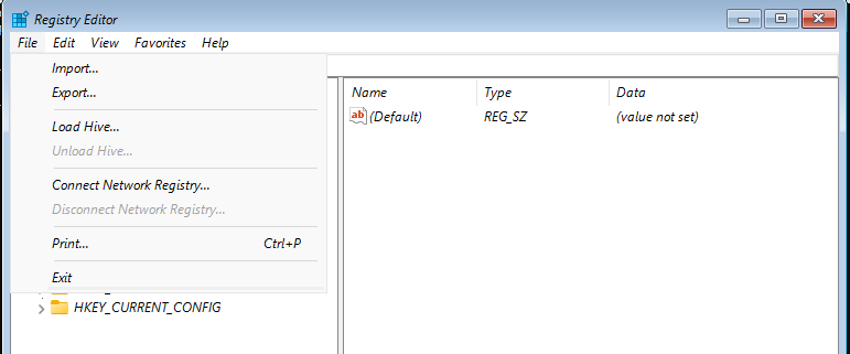 Выбор HKEY_LOCAL_MACHINE в редакторе реестра