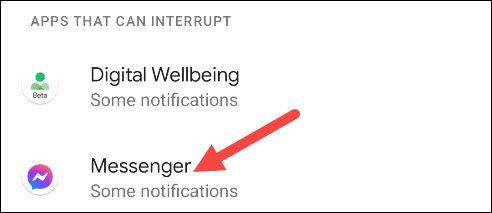 Выбор приложения из списка для настройки перерывов