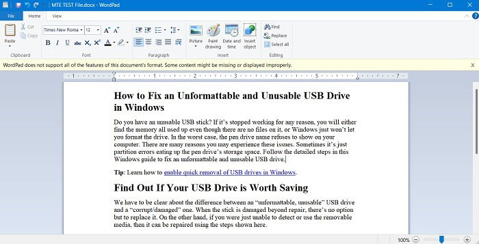 Open Docx No Word Wordpad View
