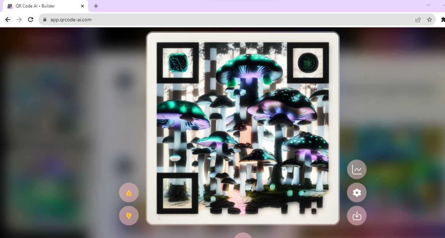Скриншот QR‑кода, сгенерированного на QRcode-ai.com