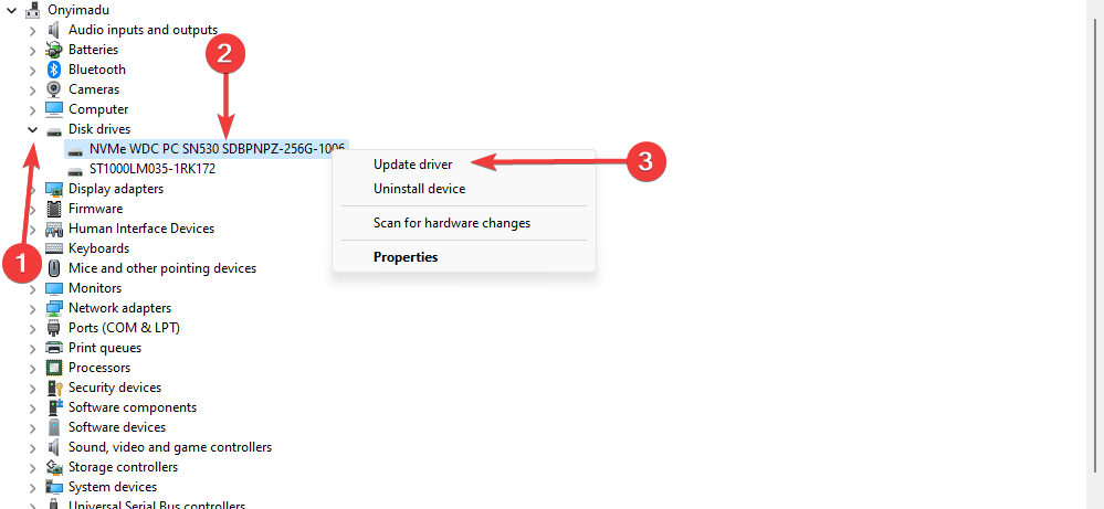 Обновление драйвера в Device Manager