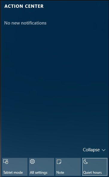 Плитка Центра уведомлений с опцией Тихие часы