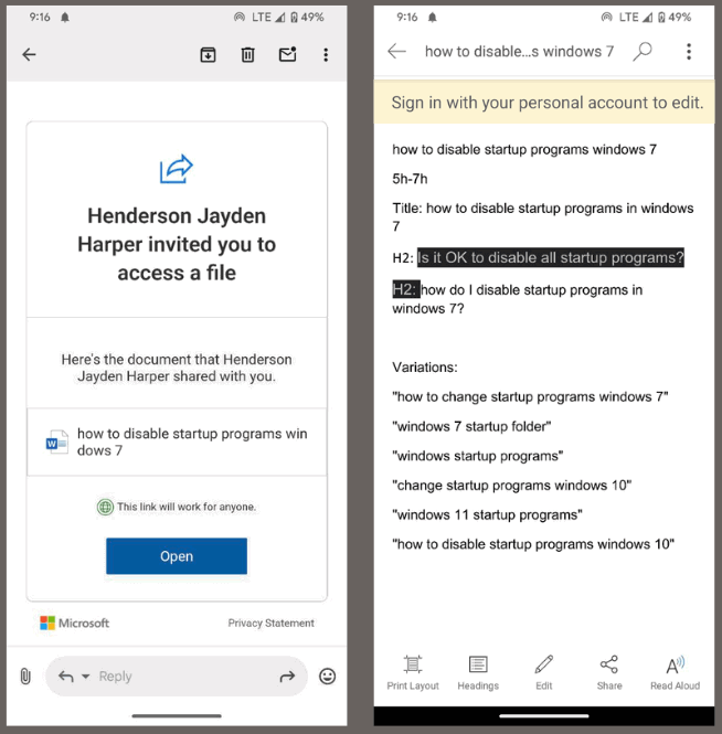 Просмотр файлов анонимно в Microsoft 365