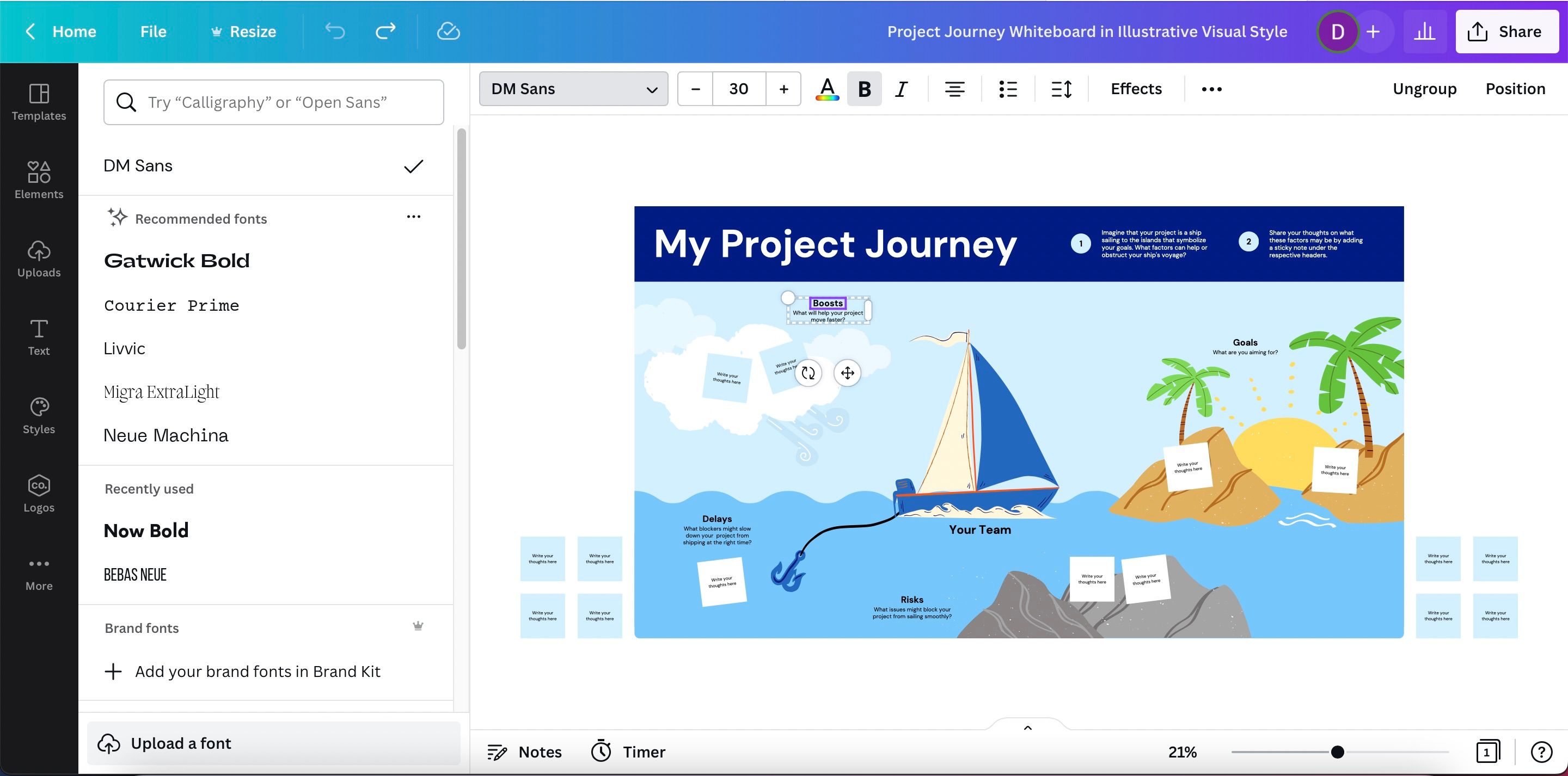 Примеры разных шрифтов в Canva