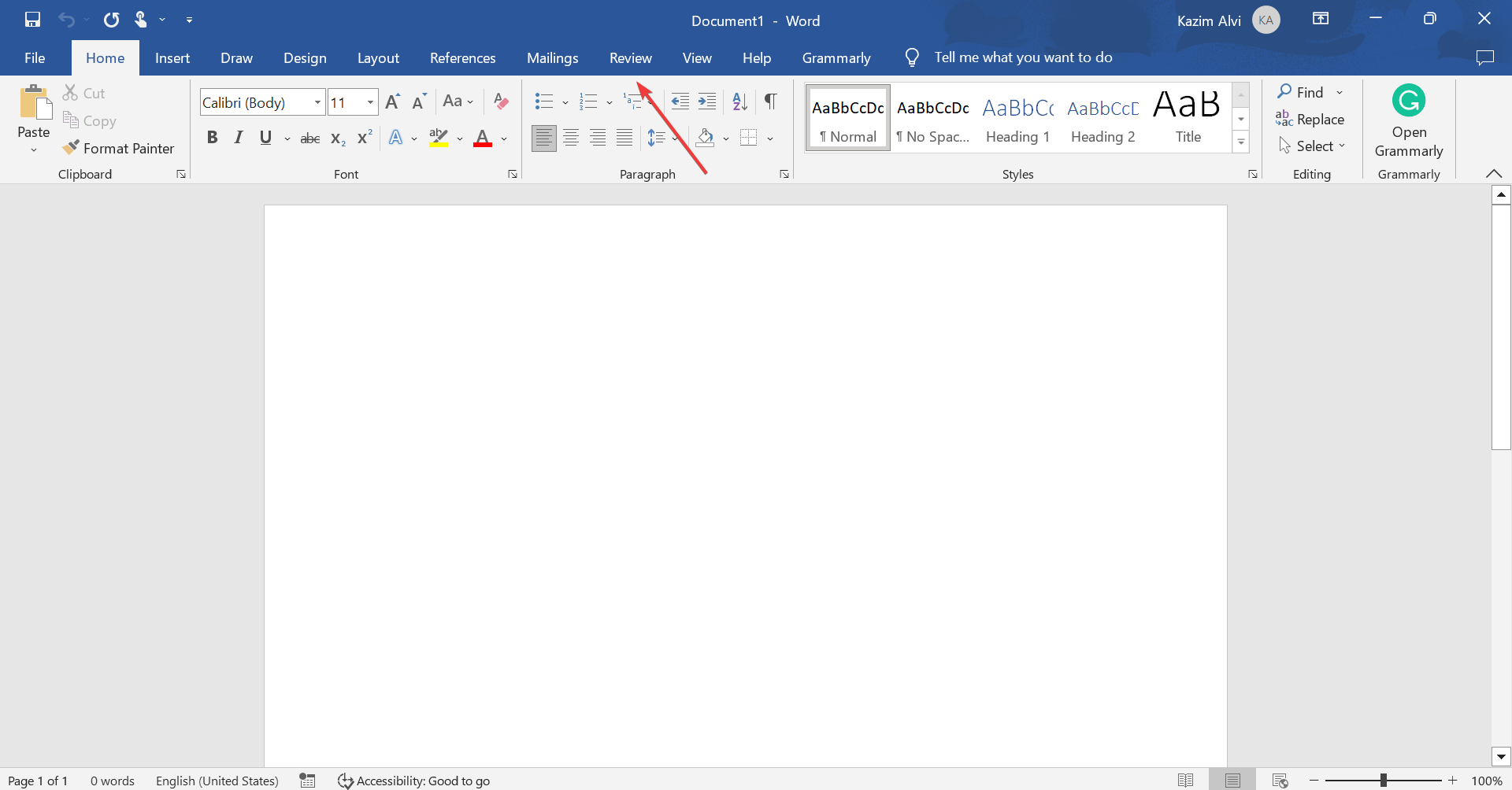 Вкладка «Рецензирование» на ленте Microsoft Word