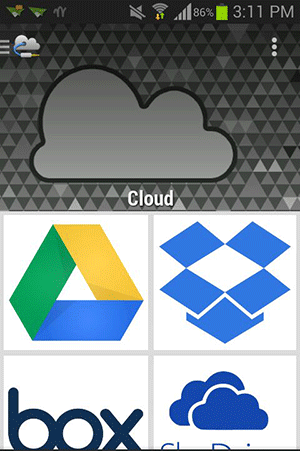 Список облачных провайдеров в приложении Beat
