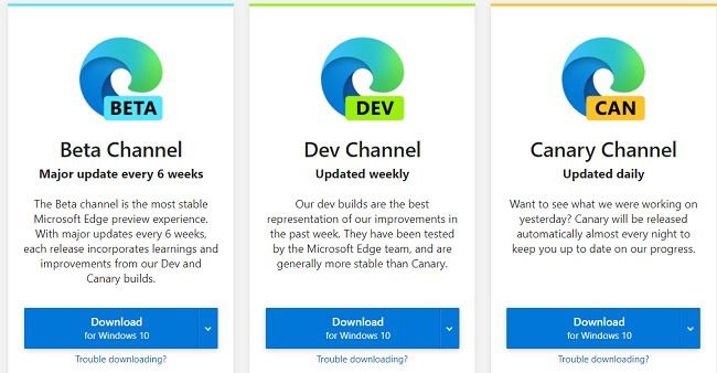 Версии Microsoft Edge и голосовой ввод