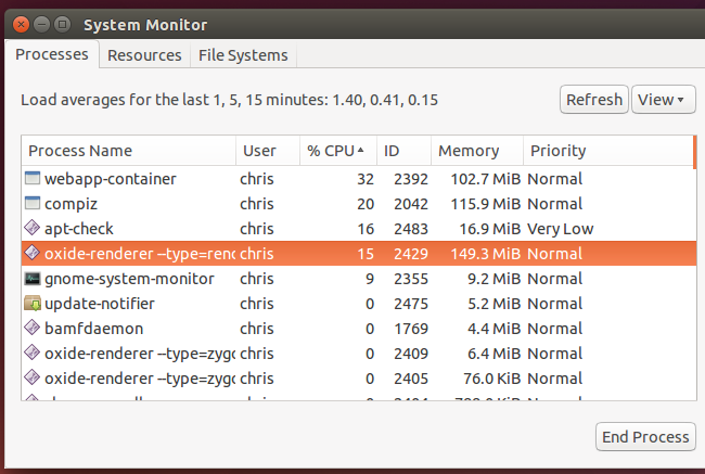 Команда xkill и окно системного монитора Linux, показывающие завершение процесса