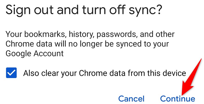 Подтвердите выход, нажав Продолжить