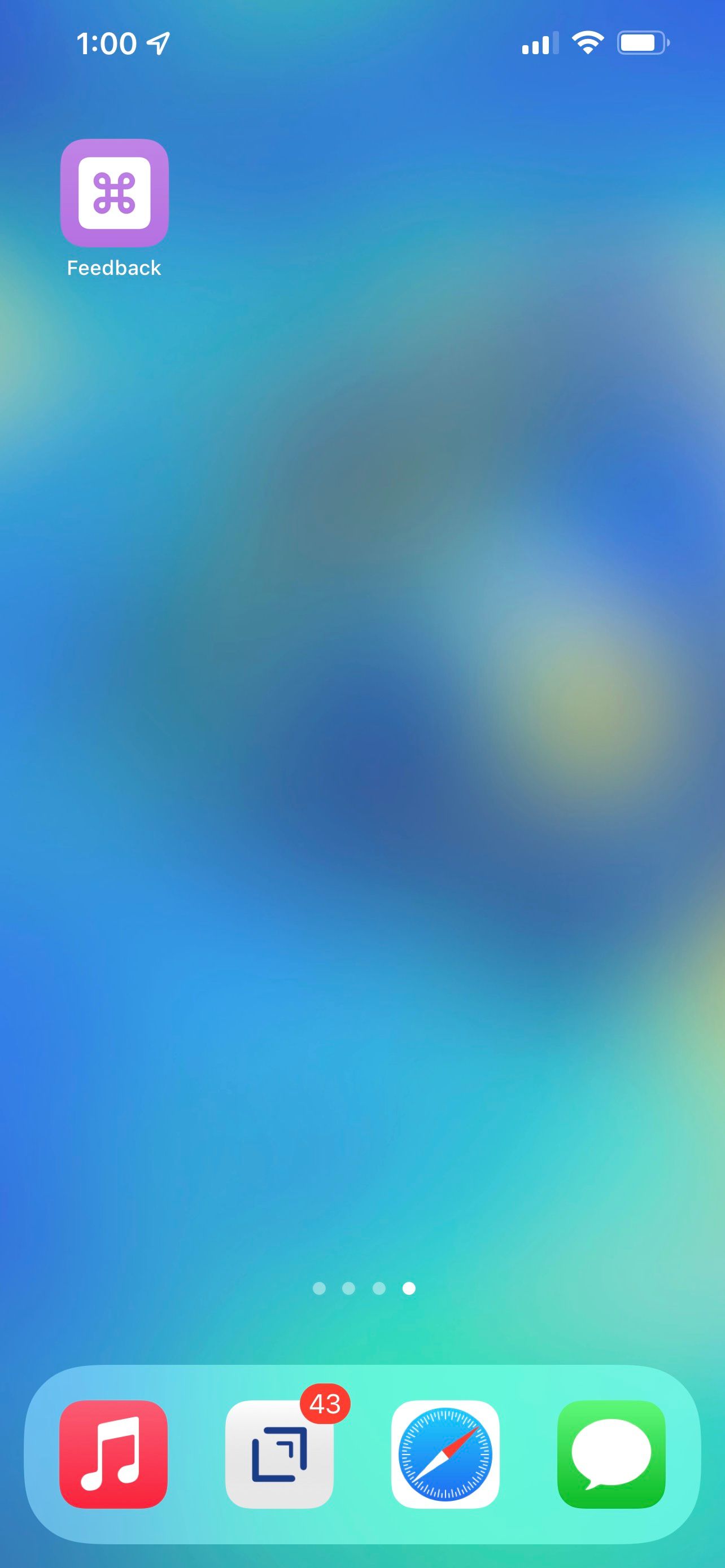 главный экран с ярлыком Feedback Assistant