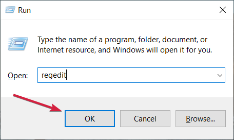 Команда regedit в диалоге Выполнить Windows