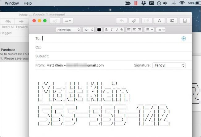 Пример декоративной ASCII-подписи