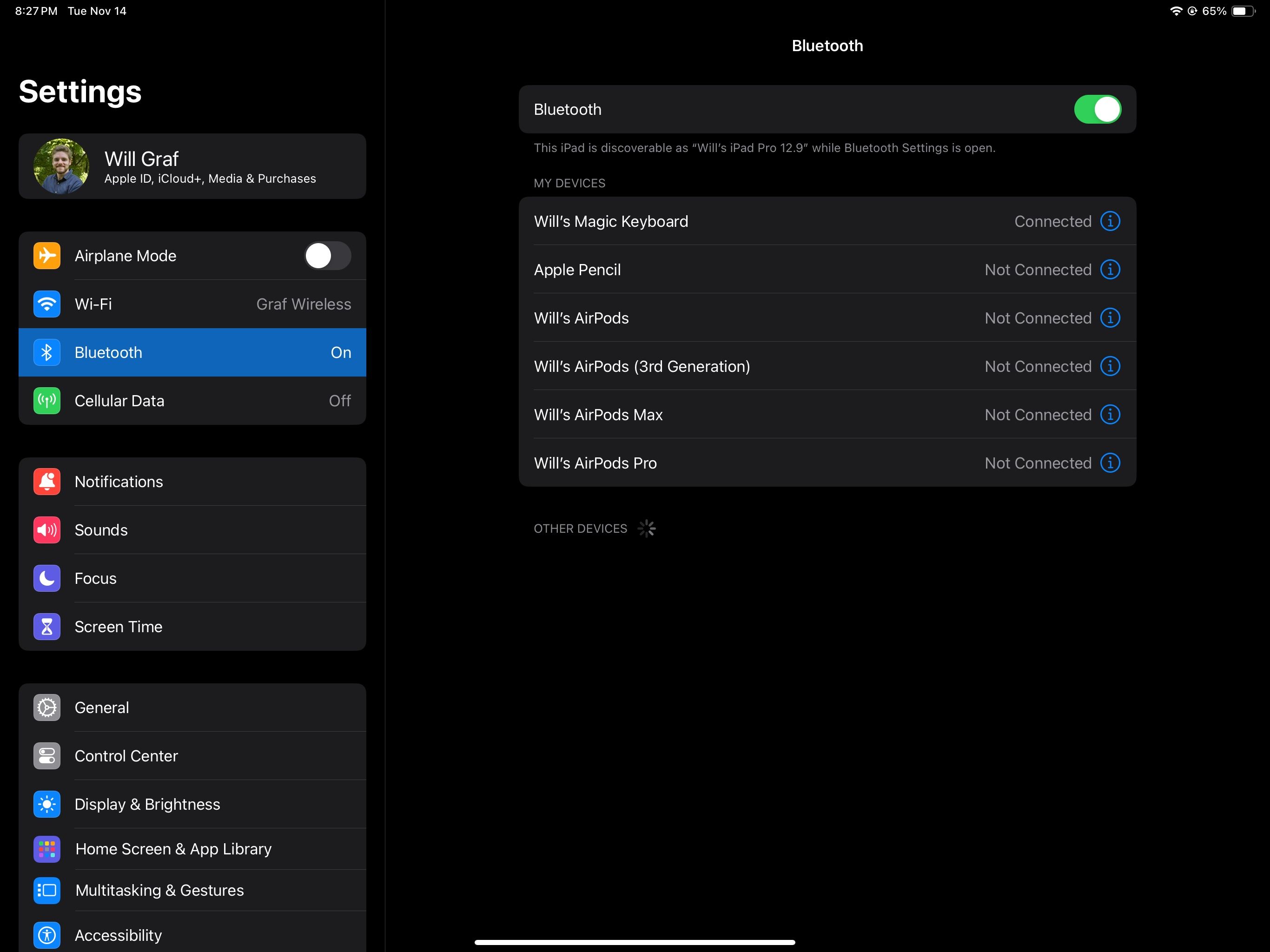 Magic Keyboard connected to iPad