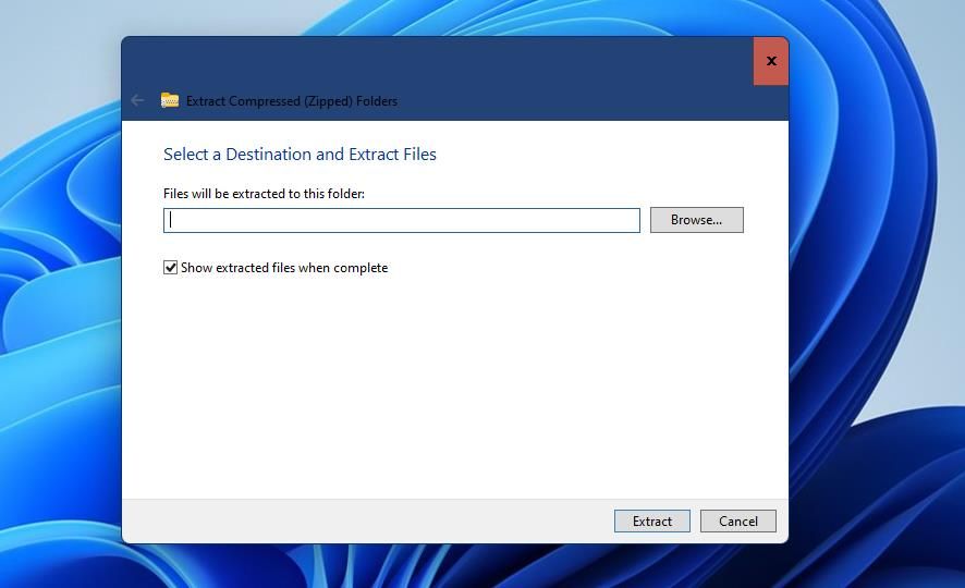 Папка с распакованными файлами