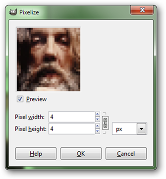 Фильтр Пикселизация в GIMP