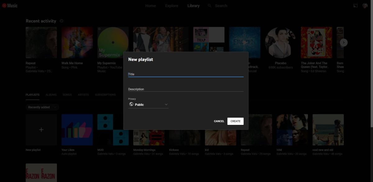 Новый плейлист YouTube Music