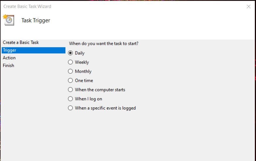 Выбор триггера