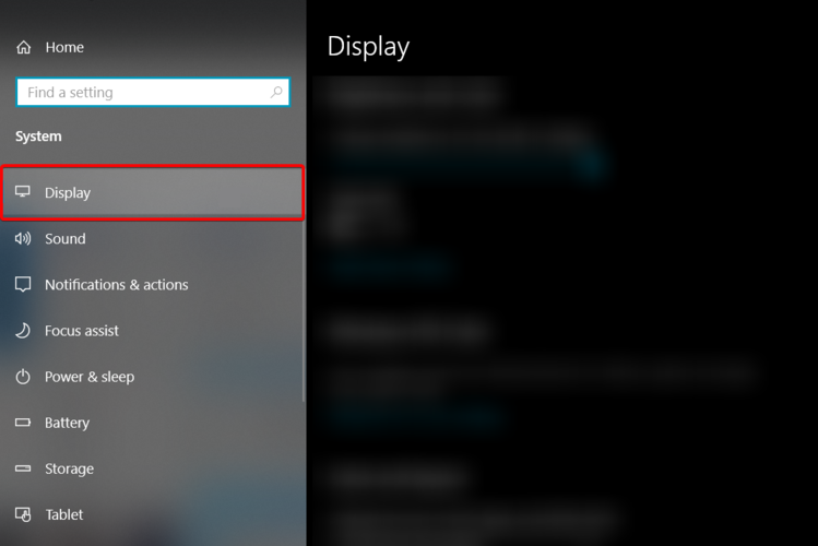 Раздел Дисплей в параметрах Windows