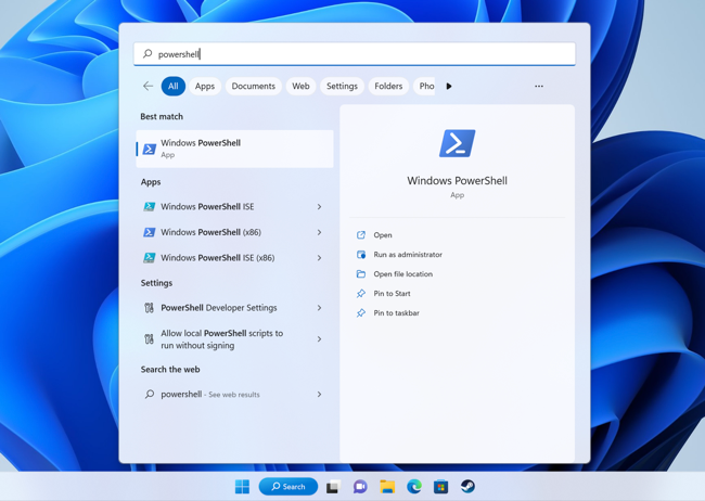 Поиск Windows 11 через строку поиска