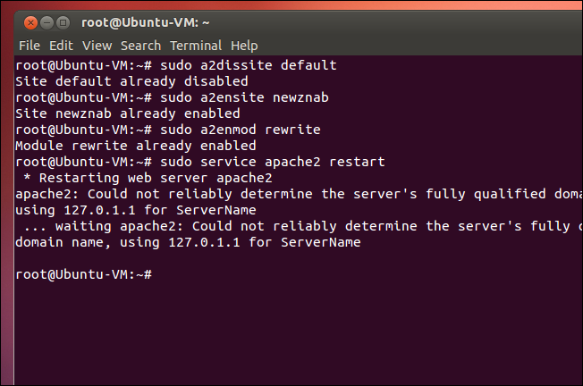 Перезапуск Apache и сообщение об ошибке ServerName