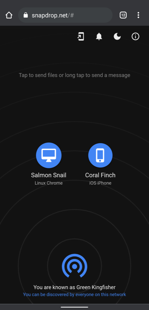 Android отправляет файл на Linux — интерфейс выбора файла
