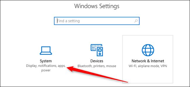 Раздел Система в настройках Windows