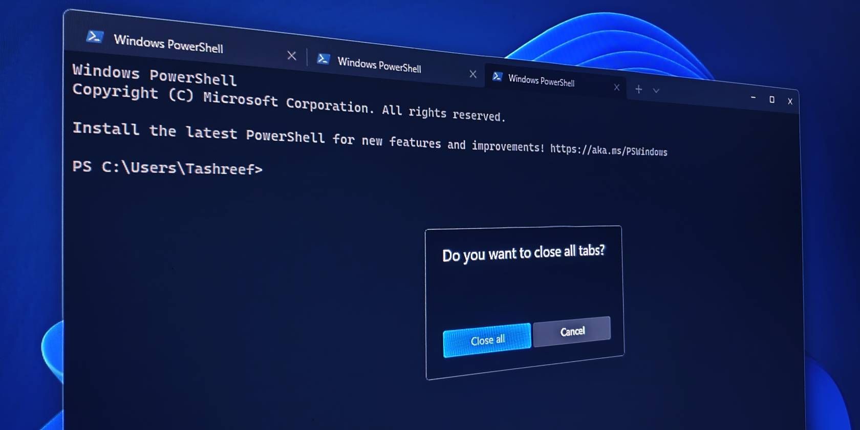 Отключить подтверждение закрытия вкладок в Windows Terminal