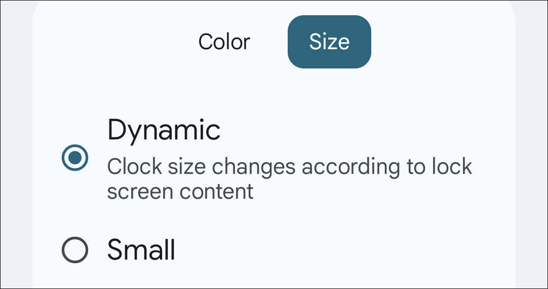 Параметры размера часов