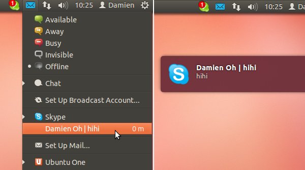Пример уведомления Skype в стиле Unity
