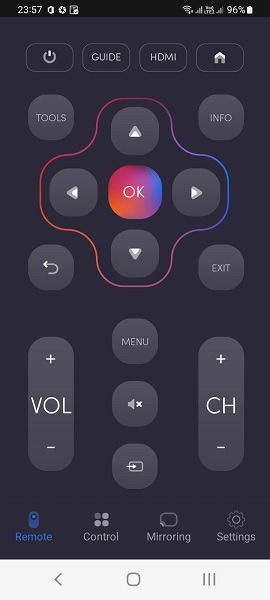 Интерфейс управления в Unimote