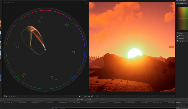 Vectorscope и выбор противоположного тона