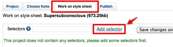 Работа с селекторами и выбор шрифта из выпадающего списка