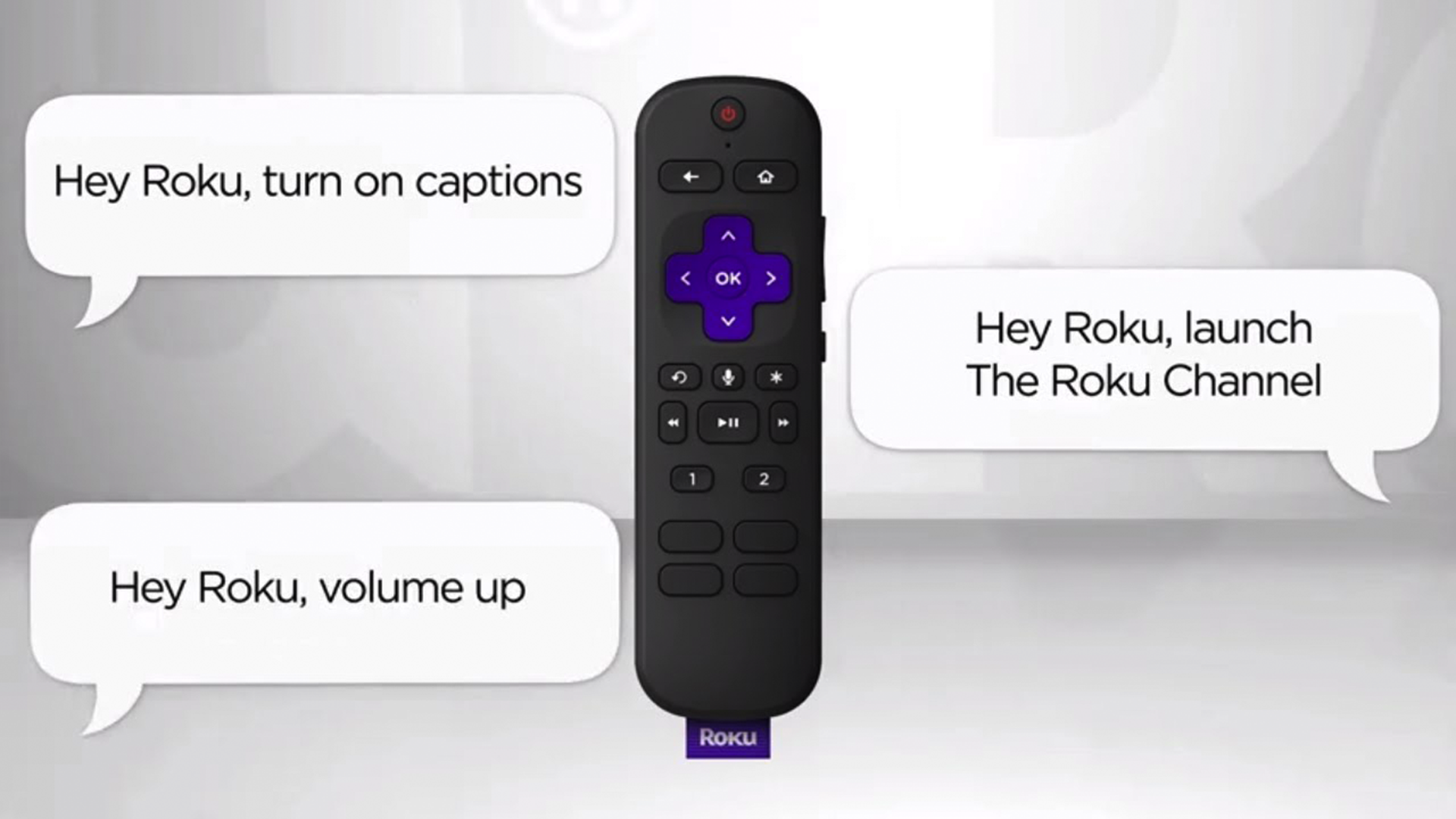 Примеры голосовых команд для пульта Roku