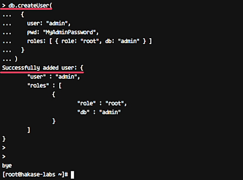 Создание admin в MongoDB