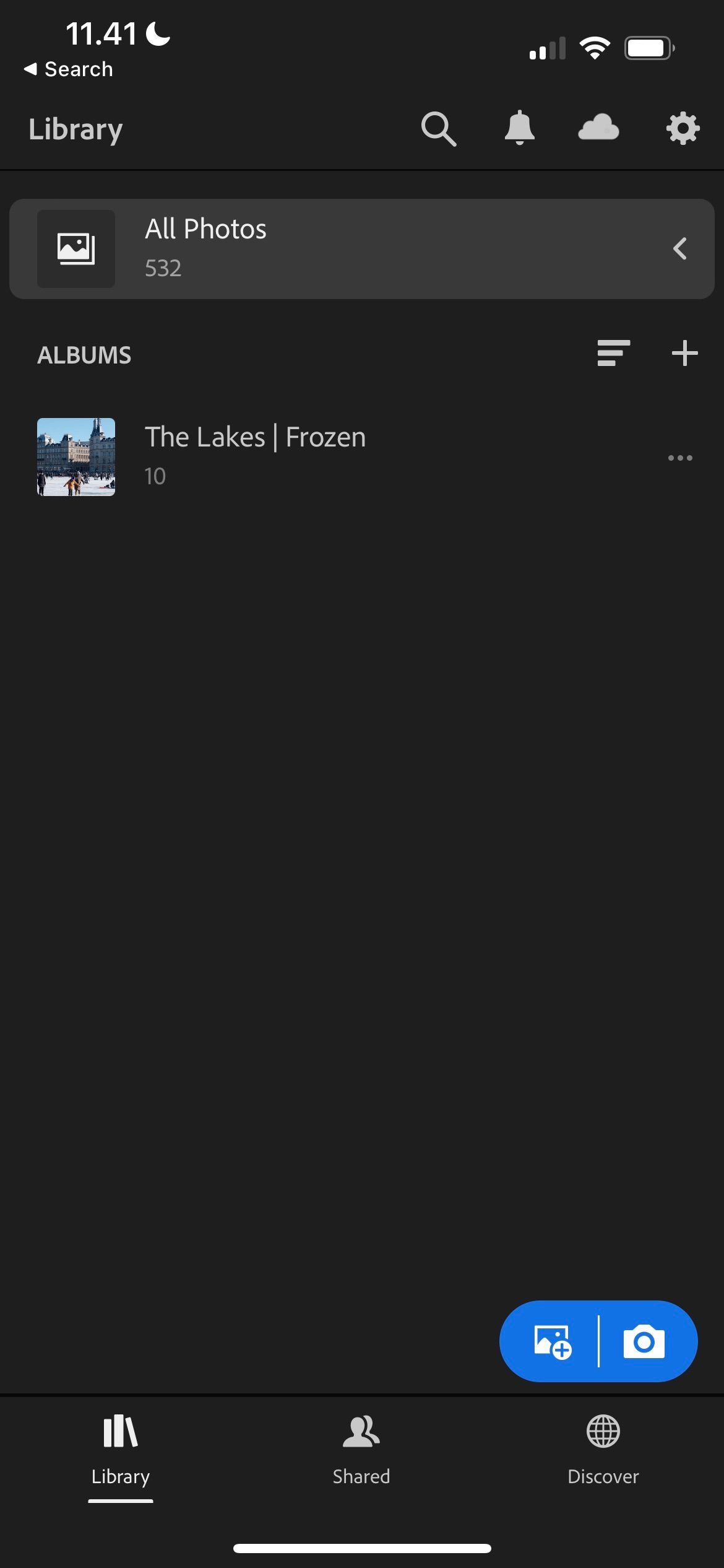 Import Photos In Lightroom CC Initial Page Screenshot