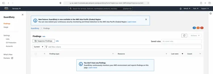 Раздел Settings для генерации sample findings