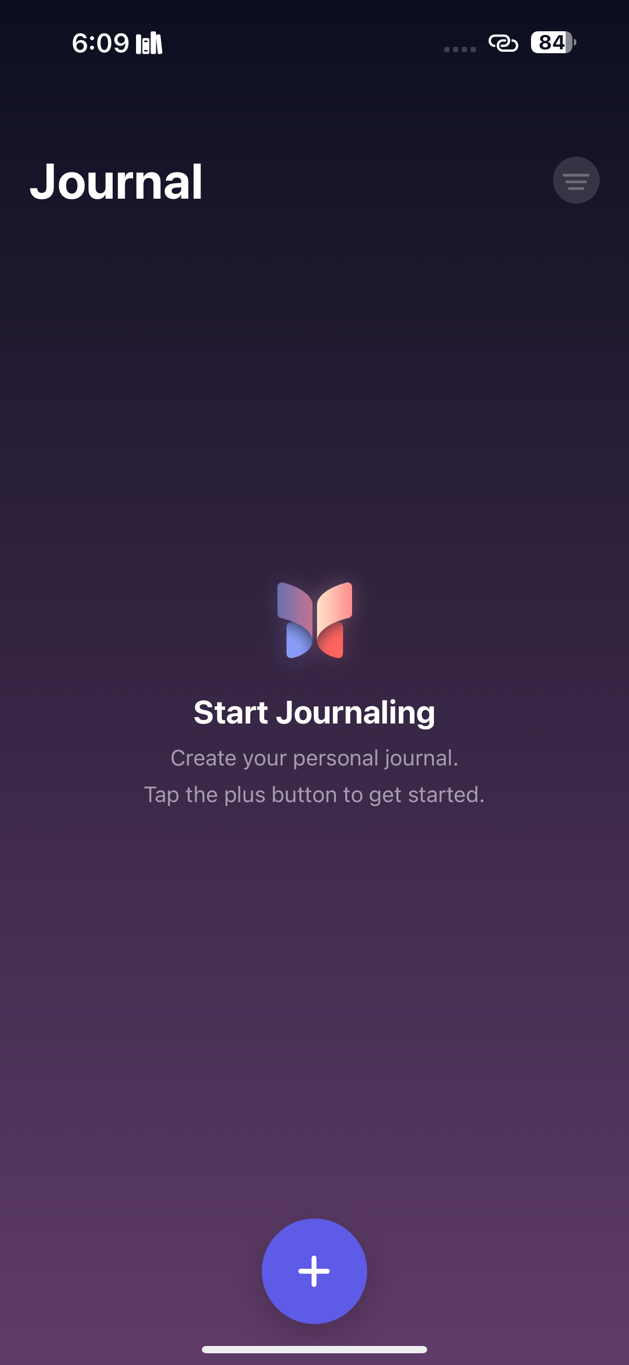 Главная страница Journal на iPhone
