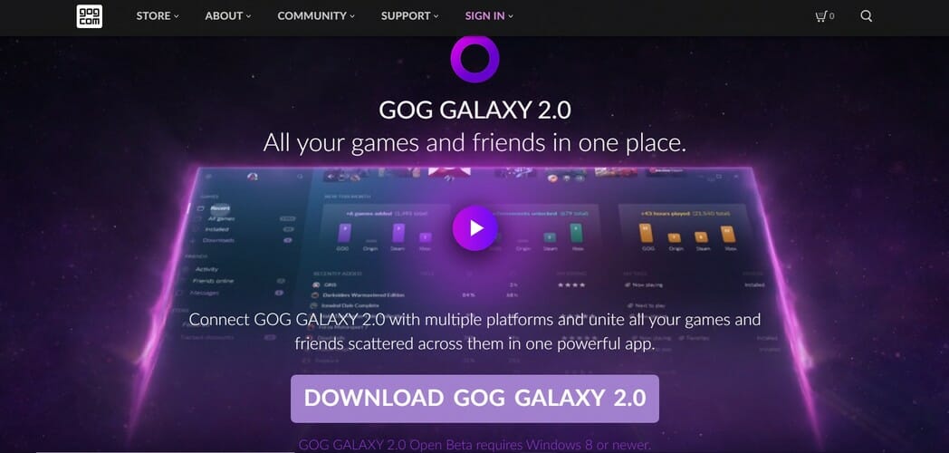Сторонний установщик GoG Galaxy — скачивание