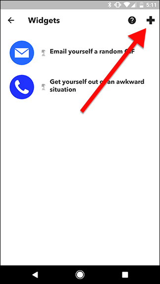 Список апплетов для виджетов IFTTT на Android
