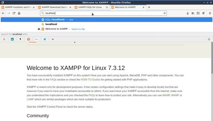 Скриншот: тест Apache локально