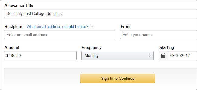 Как настроить Amazon Allowance для регулярных переводов