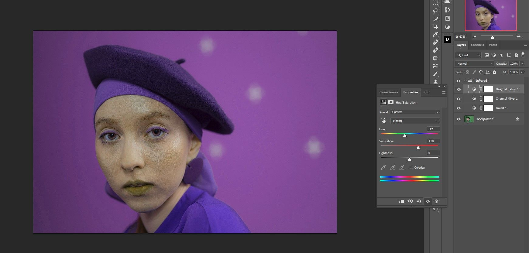 Портрет после применения инфракрасного метода