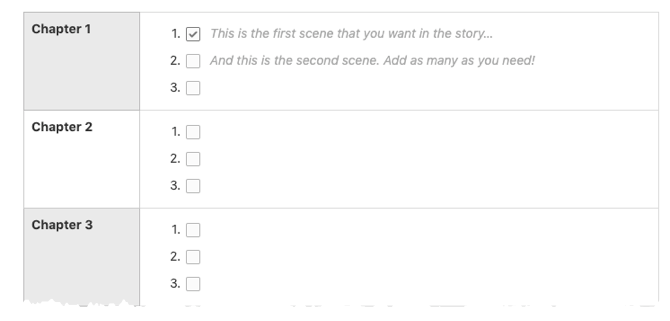 Шаблон для глав и сцен
