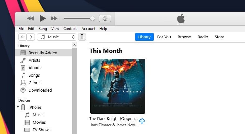 Значок телефона в iTunes