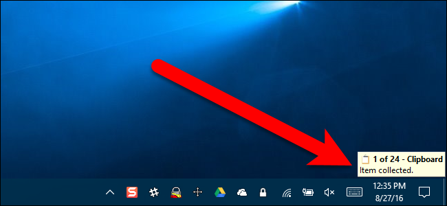 Уведомление об успешном копировании элемента в буфер Office