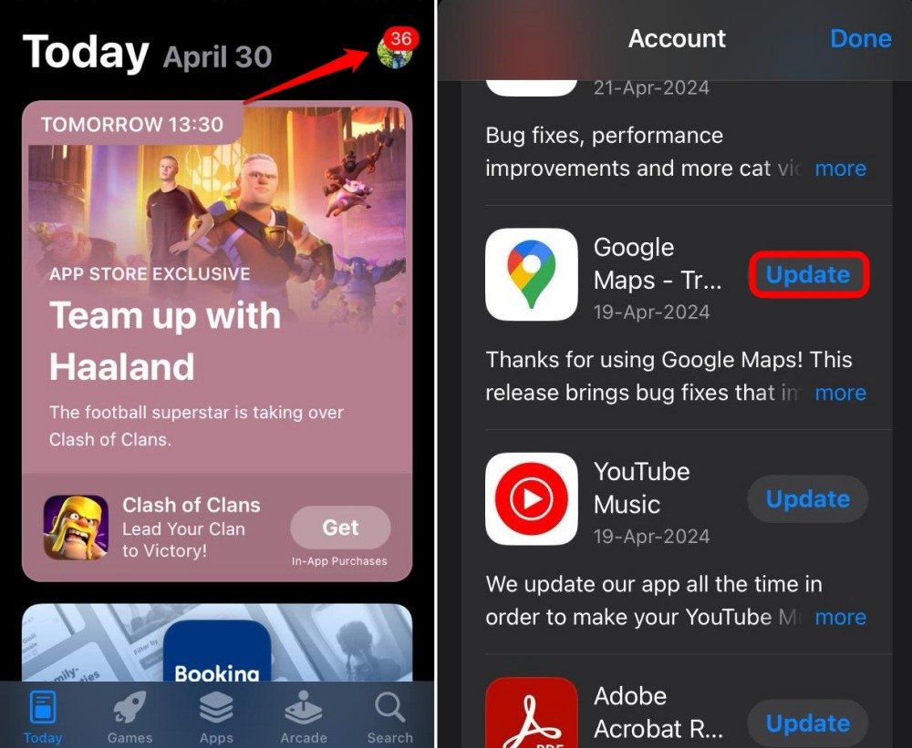 Обновление Google Maps в App Store на iPhone