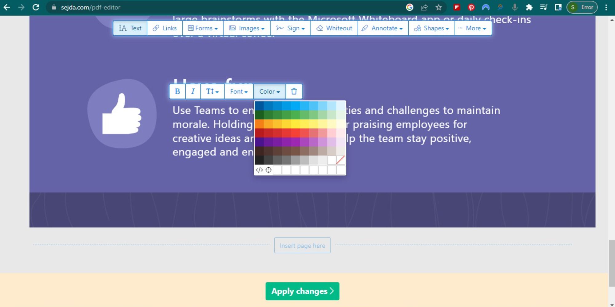 Онлайн-редактор PDF Sejda