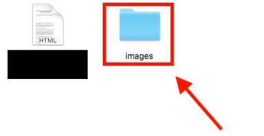 Dossier extrait montrant le sous-dossier images avec fichiers