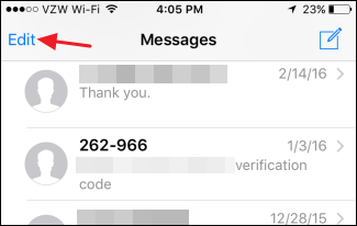 Режим множественного выбора бесед в приложении «Сообщения»