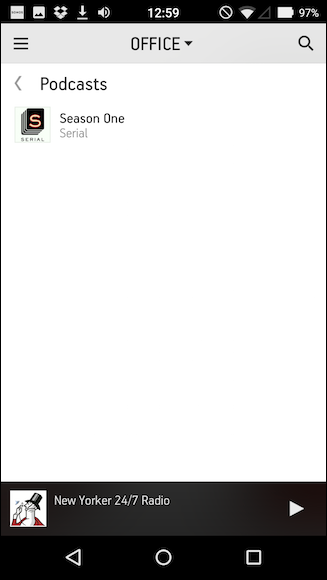 Воспроизведение подкаста с Android на Sonos